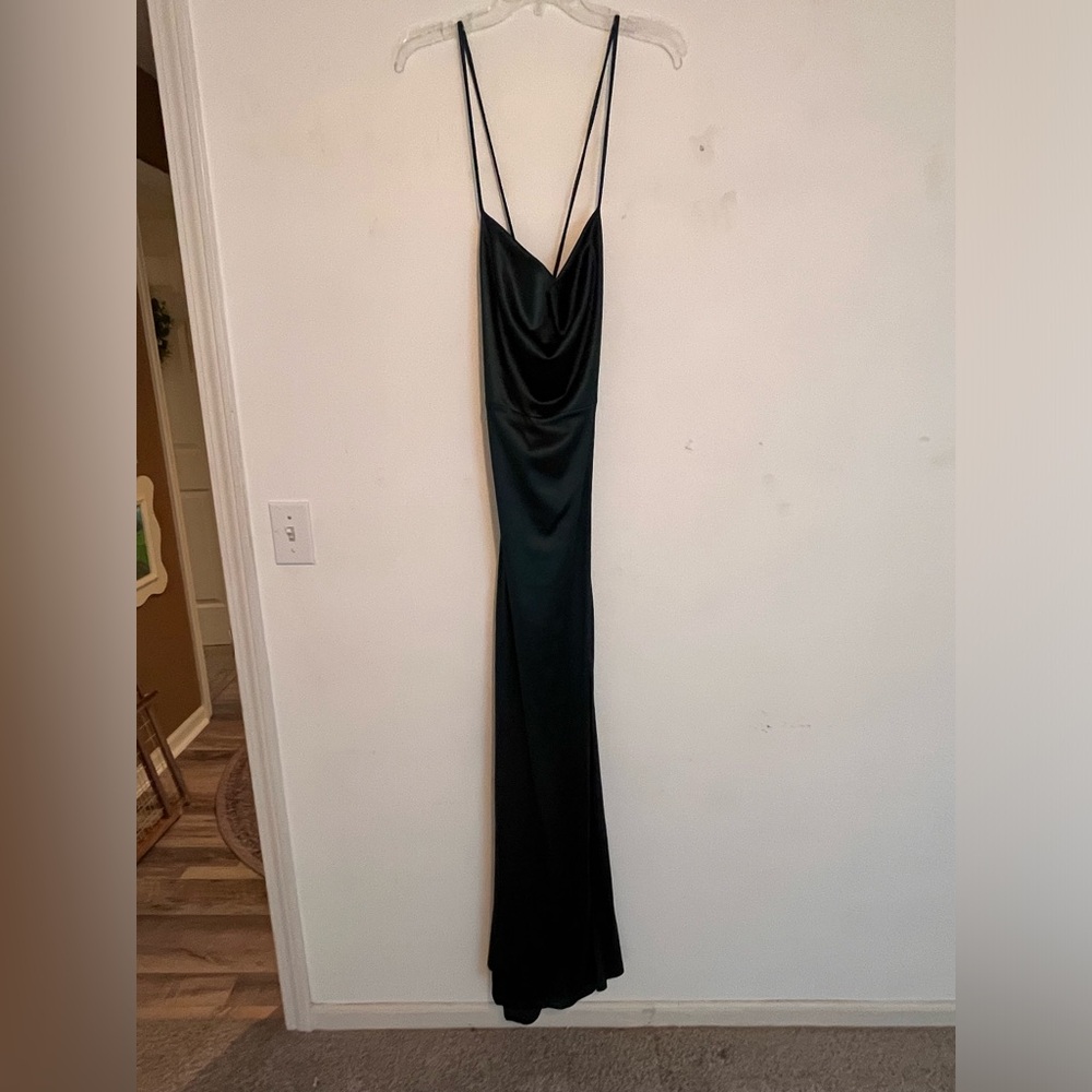 Windsor Long Silky Green Prom Dress
